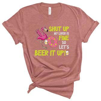 Flamingo Beer Gift For Beer Day Graphic Design Printed Casual Daily Basic Unisex Crewneck Soft Tee - Thegiftio UK