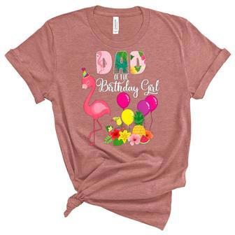 Flamingo Birthday Dad Of The Birthday Girl Flamingo Birthday Women's Short Sleeve T-shirt Unisex Crewneck Soft Tee - Thegiftio UK