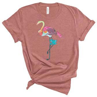 Flamingo Watercolor Art 4 Graphic Design Printed Casual Daily Basic Women's Short Sleeve T-shirt Unisex Crewneck Soft Tee - Thegiftio UK