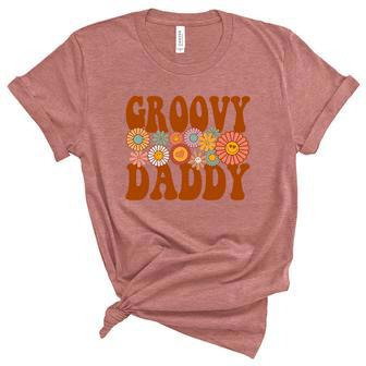 Groovy Daddy Retro Funny Matching Family Unisex Crewneck Soft Tee - Thegiftio UK