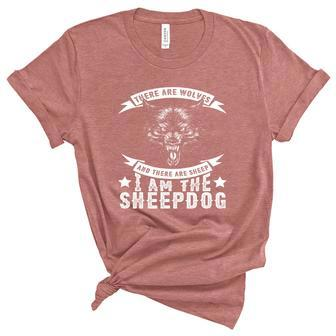 I Am The Sheepdog Gift Cool Patriotic Gift For Men Graphic Design Printed Casual Daily Basic Unisex Crewneck Soft Tee - Thegiftio UK