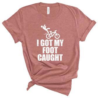 I Got My Foot Caught Funny Bike Fall Joe Biden Graphic Design Printed Casual Daily Basic Unisex Crewneck Soft Tee - Thegiftio UK