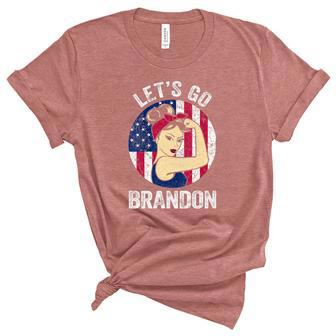 Lets Go Brandon Shirt Rosie Us Flag Funny Lets Go Brandon Graphic Design Printed Casual Daily Basic Unisex Crewneck Soft Tee - Thegiftio UK
