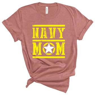 Navy Mom Mother Star Armed Forces Military Patriotic Usa Juniors V Neck Patrioti Unisex Crewneck Soft Tee - Thegiftio UK