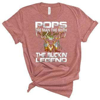 Pops The Man The Myth The Buckin Legend Hunting Gift Women's Short Sleeve T-shirt Unisex Crewneck Soft Tee - Thegiftio UK