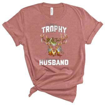 Trophy Husband Hunting Hunter Gift Back Design Women's Short Sleeve T-shirt Unisex Crewneck Soft Tee - Thegiftio UK