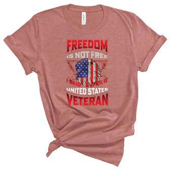 Us Veteran Freedom Is Not Free Graphic Design Printed Casual Daily Basic Unisex Crewneck Soft Tee - Thegiftio UK