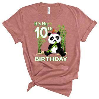 10Th Birthday Gifts 10 Years Old Party Animal Panda Lover Women's Short Sleeve T-shirt Unisex Crewneck Soft Tee - Thegiftio UK
