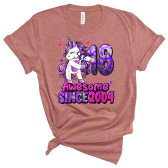 18 Years Old Unicorn Flossing 18Th Birthday Girl Unicorn Unisex Crewneck Soft Tee - Seseable