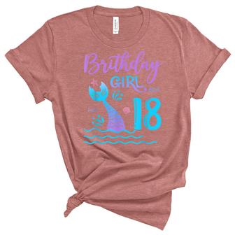 18 Year Old Gift Mermaid Tail 18Th Birthday Girl Daughter  Women's Short Sleeve T-shirt Unisex Crewneck Soft Tee