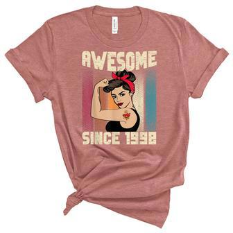 24 Year Old Awesome Since 1998 24Th Birthday Women Unisex Crewneck Soft Tee - Seseable