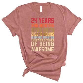 24Th Birthday For Men Women 24 Years Of Being Awesome Unisex Crewneck Soft Tee - Seseable