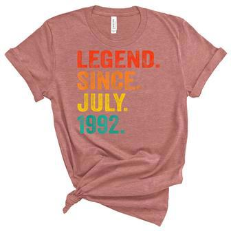 30Th Birthday Legend Since July 1992 30 Years Old Vintage Unisex Crewneck Soft Tee - Seseable