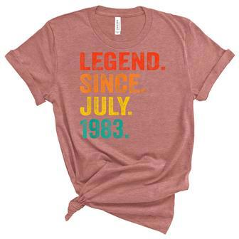 39Th Birthday Legend Since July 1983 39 Years Old Vintage Unisex Crewneck Soft Tee - Seseable