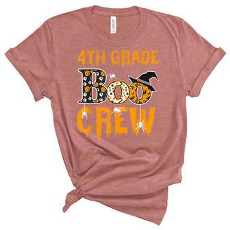 4Th Grade Teacher Boo Crew Halloween 4Th Grade Teacher Unisex Crewneck Soft Tee - Seseable