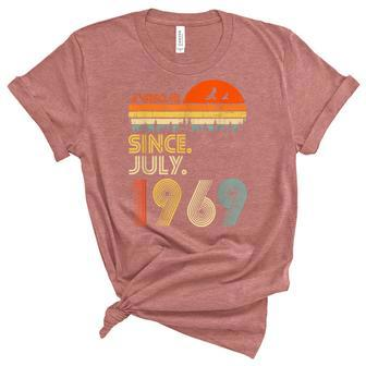 53 Years Old Awesome Since July 1969 53Rd Birthday Unisex Crewneck Soft Tee - Seseable