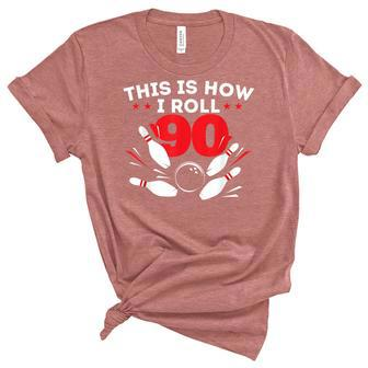 90Th Birthday Bowling Lover 90 Years Old Bday Unisex Crewneck Soft Tee - Seseable