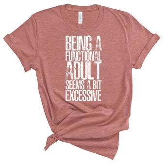 Adult-Ish Adulting | 18Th Birthday Gifts | Funny Sarcastic Unisex Crewneck Soft Tee - Seseable