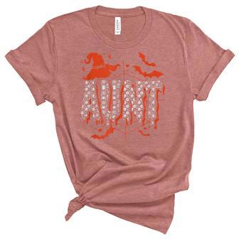 Aunt Halloween Costume Family Matching Halloween Auntie Women's Short Sleeve T-shirt Unisex Crewneck Soft Tee - Thegiftio UK