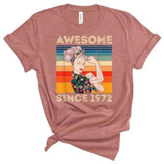 Awesome Since 1972 40Th Birthday Gifts 50 Years Old Vintage Unisex Crewneck Soft Tee - Seseable