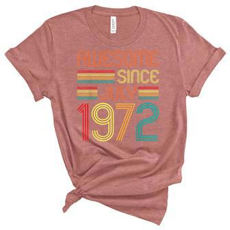 Awesome Since July 1972 Vintage 50Th Birthday 50 Years Old Unisex Crewneck Soft Tee - Seseable