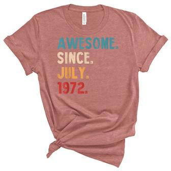Awesome Since July 1972 Vintage 50Th Birthday V2 Unisex Crewneck Soft Tee - Seseable