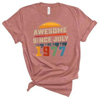 Awesome Since July 1977 45Th Birthday Gift 45 Years Old Unisex Crewneck Soft Tee - Seseable