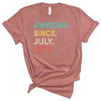 Awesome Since July 1979 Vintage 43Rd Birthday Unisex Crewneck Soft Tee - Seseable