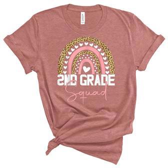 Back To School Rainbow 2Nd Second Grade Squad For Teachers Unisex Crewneck Soft Tee - Thegiftio