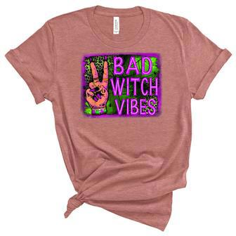 Bad Witch Vibes Halloween Costume Witch Woman Spiderweb Girl Unisex Crewneck Soft Tee - Seseable