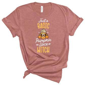 Basic Pumpkin Spice Witch Cute Thanksgiving Fall Autumn V3 Unisex Crewneck Soft Tee - Seseable