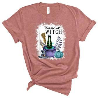 Basic Witch Halloween Mom Funny Witches Costumes Unisex Crewneck Soft Tee - Seseable