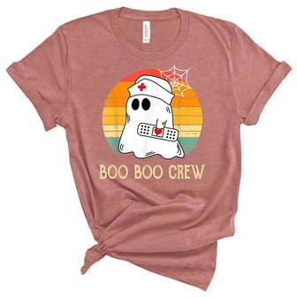 Boo Boo Crew Nurse Ghost Funny Halloween Costume Unisex Crewneck Soft Tee - Seseable