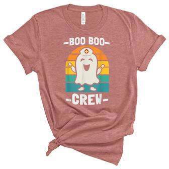 Boo Boo Crew Nurses Rn Ghost Women Nurse Halloween Unisex Crewneck Soft Tee - Seseable