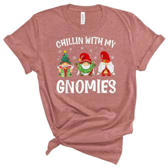 Chillin With My Gnomies Christmas Pamajas Family Funny Xmas Women's Short Sleeve T-shirt Unisex Crewneck Soft Tee - Thegiftio UK