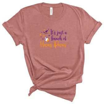 Color Witch Its Just A Bunch Of Hocus Pocus Halloween Unisex Crewneck Soft Tee - Seseable