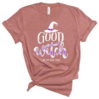 Funny Halloween Party - Good Witch Jk Im Bad Too Partner Unisex Crewneck Soft Tee - Seseable