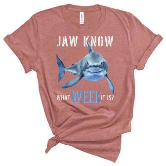 Funny Jaw Know What Week It Is Shark 2022 Funny Shark Kids Unisex Crewneck Soft Tee - Thegiftio UK