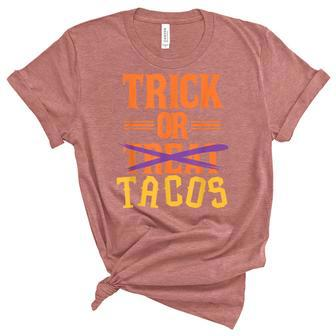 Funny Trick Or Treat Tacos Halloween Costume Gift Unisex Crewneck Soft Tee - Seseable
