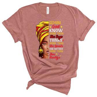 Gemini Girl Queen Melanin Afro Queen Black Zodiac Birthday Unisex Crewneck Soft Tee - Seseable