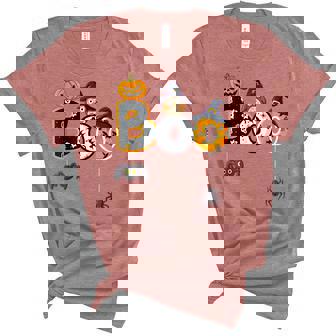 Halloween Boo Owl With Witch Hat Spiders Boys Girls Kids Unisex Crewneck Soft Tee - Seseable