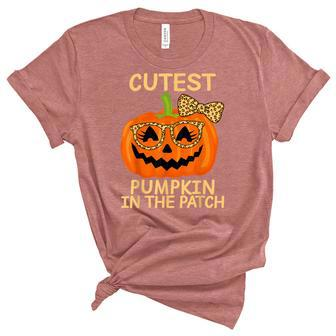 Halloween Cutest Pumpkin In The Patch Girl Halloween Pumpkin V2 Unisex Crewneck Soft Tee - Seseable