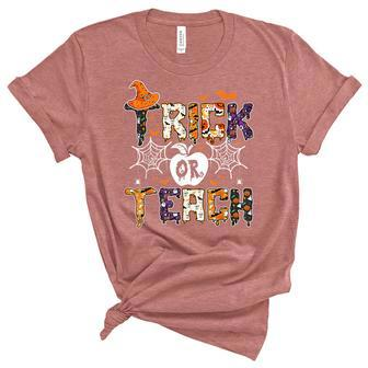 Halloween Trick Or Teach Funny Costume Teacher Halloween V3 Women's Short Sleeve T-shirt Unisex Crewneck Soft Tee - Thegiftio UK