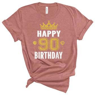 Happy 90Th Birthday Idea For 90 Years Old Man And Woman Unisex Crewneck Soft Tee - Seseable