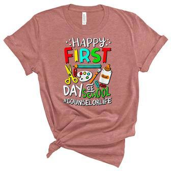 Happy First Day Of School Counselor Back To School Unisex Crewneck Soft Tee - Thegiftio UK