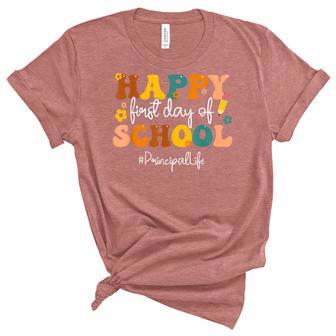 Happy First Day Of School Funny Principal Back To School Unisex Crewneck Soft Tee - Thegiftio