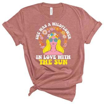 Hippie She Has A Wildflower In Love With The Sun Women's Short Sleeve T-shirt Unisex Crewneck Soft Tee - Seseable