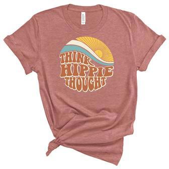 Hippie The Sun Think Hippie Thought Custom Women's Short Sleeve T-shirt Unisex Crewneck Soft Tee - Seseable