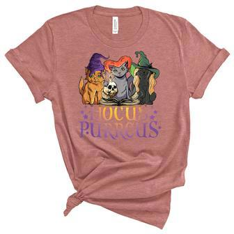 Hocus Purrcus Halloween Witch Cats Funny Parody Unisex Crewneck Soft Tee - Seseable