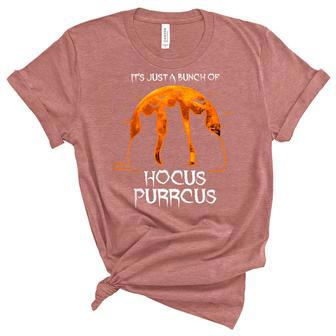 Hocus Purrcus Pocus Halloween Witch Cats Funny Parody V3 Unisex Crewneck Soft Tee - Seseable